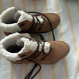 SOREL Harlow Lace Cozy Boots Waterproof Ankle Women’s Size 9.5 Velvet Tan